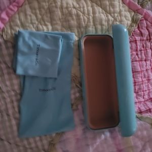 Tiffany sunglasses/glasses case good condition with cleaning cloth and pouch